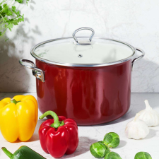 Emalia Olkusz Optimum zománcozott fazék fedővel 22 cm/3,6 l piros edény