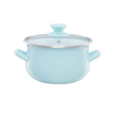  Emalia Olkusz zománcozott fazék fedővel 16 cm/2 l menta edény