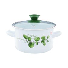 Emalia Olkusz zománcozott fazék fedővel 18 cm/2.9 l eukaliptusz edény