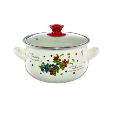 Emalia Olkusz zománcozott fazék fedővel 18 cm/3.1 l áfonya edény