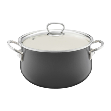 Emalia Olkusz zománcozott fazék fedővel 20 cm/2.6 l szürke edény