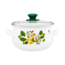 Emalia Olkusz zománcozott fazék fedővel 20 cm/3.8 l birsalma edény