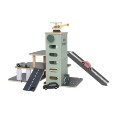  Emeletes fa parkolóház lifttel és járművekkel Jabadabado fajáték