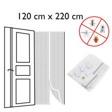 Emili Mágneses szúnyogháló ajtóra - rovarfüggöny / 120x220 cm - fehér (675) szúnyogháló