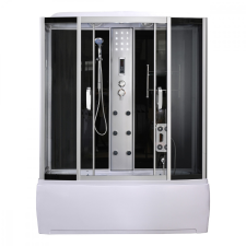  Emilia 85x170 cm hidromasszázs kádkabin elektronikával Black kád, zuhanykabin
