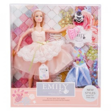 Emily babák Emily divatbaba kiegészítőkkel és ékszerrel, 30 cm baba