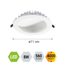 Emithor Domes fehér LED beépíthető lámpa (EMI-63218) LED 1 izzós IP20 világítás