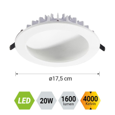 Emithor Domes fehér LED beépíthető lámpa (EMI-63220) LED 1 izzós IP20 világítás