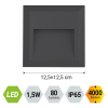 Emithor Radix szürke kültéri LED lépcsővilágító lámpa (EMI-48328) LED 1 izzós IP65