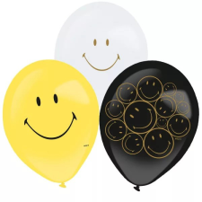 Emoji Smiley Originals, Emoji léggömb, lufi 6 db-os 11 inch (27,5 cm) party kellék