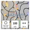 Emos D4AH01 LED karácsonyi fényfüzér 2 az 1-ben, 10 m, kültéri és beltéri, meleg fehér/többszínű, prog, 3,6 W, 230 V AC, IP44