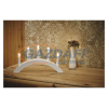 Emos DCAZ01 Gyertyatartó 5 db E10 izzóval, fa, fehér, ívelt, 20x38 cm, beltéri, meleg fehér, E10, 15 W, 230 V AC, IP20