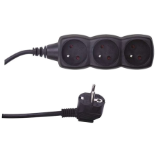Emos Hosszabbító kábel - 3 aljzat, 1,5 m, fekete kábel és adapter
