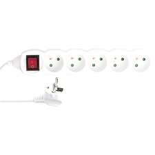 Emos Hosszabbító kábel kapcsolóval - 5 aljzat, 3 m, 3× 1,5 mm2 kábel és adapter