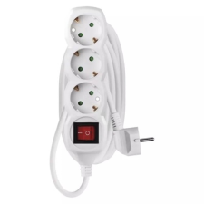 Emos Kábel hosszabbító emos 3 aljzat 3m kapcsolóval fehér 1922130308 kábel és adapter