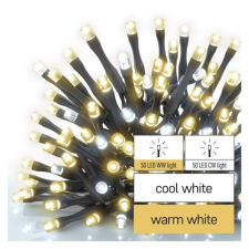 Emos LED fényfüzér 10m 100LED IP44 melegfehér-hidegfehér (D1AN01) karácsonyfa izzósor