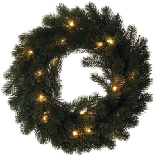 Emos LED karácsonyi koszorú, 40 cm, 2× AA, beltéri, meleg fehér, időzítő karácsonyfa izzósor
