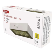 EMOS LED SOLAR lámpatest BRIXO PIR, 350lm IP65 természetes fehér (ZG161S) kültéri világítás