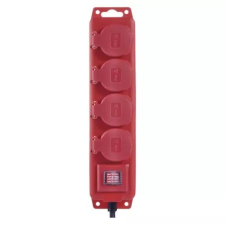 Emos P14231 kapcsolós hosszabbító 4 aljzat, 3m piros-fekete (P14231) hosszabbító, elosztó