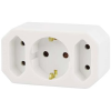 Emos Splitter SCHUKO aljzat 2 × lapos + 1 × kerek, fehér