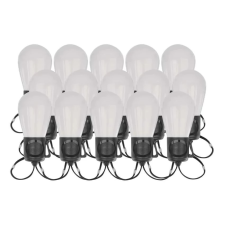 Emos ZIW17FR GoSmart kültéri és beltéri RGBIC LED fényfüzér 15x parti izzók 15m kültéri világítás