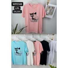  EMT Póló pamut női póló mintás – 2XL/3XL Szürke