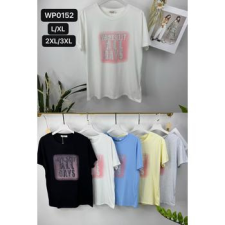 EMT Póló pamut női póló mintás – 2XL/3XL Szürke női póló