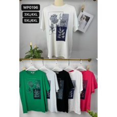  EMT Póló pamut női póló mintás – 3XL/4XL Fehér