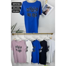  EMT Póló pamut női póló mintás – 3XL/4XL Fehér