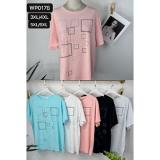  EMT Póló pamut női póló mintás – 3XL/4XL Rózsaszín