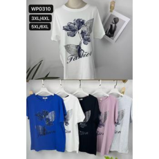  EMT Póló pamut női póló mintás – 3XL/4XL Szürke