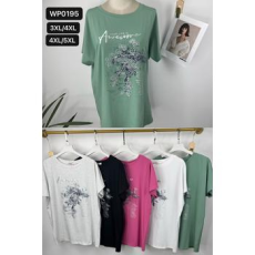  EMT Póló pamut női póló mintás – 3XL/4XL Szürke