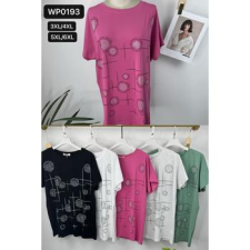 EMT Póló pamut női póló mintás – 5XL/6XL Szürke női póló