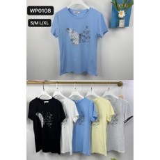  EMT Póló pamut női póló mintás – L/XL Fehér