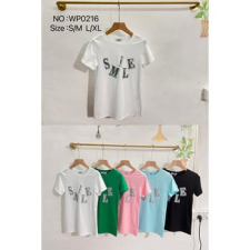 EMT Póló pamut női póló mintás – L/XL Kék női póló