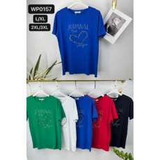  EMT Póló pamut női póló mintás – L/XL Piros