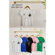 EMT Póló pamut női póló mintás – L/XL Rózsaszín női póló
