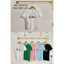 EMT Póló pamut női póló mintás – L/XL Rózsaszín női póló