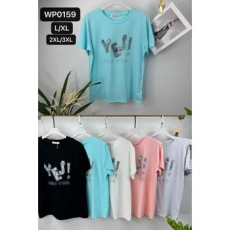  EMT Póló pamut női póló mintás – L/XL Szürke