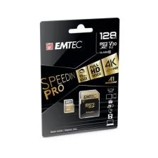 Emtec Memóriakártya, microSDXC, 128GB, UHS-I/U3/V30/A2, 100/95 MB/s, adapter, EMTEC \"SpeedIN\" memóriakártya