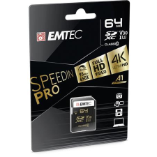Emtec Memóriakártya, SDXC, 64GB, UHS-I/U3/V30, 95/85 MB/s, EMTEC &quot;SpeedIN&quot; memóriakártya