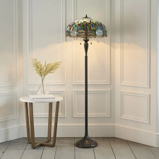 Endon Lighting Endon klasszikus tiffany állólámpa dragonfly blue sötétbarna sokszínű end64069 világítás