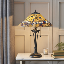 Endon Lighting Endon klasszikus tiffany asztali lámpa bernwood sötétbarna sokszínű end63951 világítás
