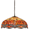Endon Lighting Endon klasszikus tiffany függeszték dragonfly flame sötétbarna sokszínű end64082