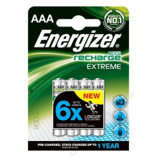 ENERGIZER Tölthető elem, AAA mikro, 4x800 mAh, előtöltött, ENERGIZER Extreme (EAKU11) tölthető elem