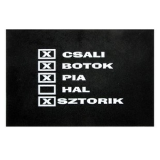 EnergoTeam TRÉFA FEKETE LÁBTÖRLŐ 'CSALI, BOTOK...' lakástextília