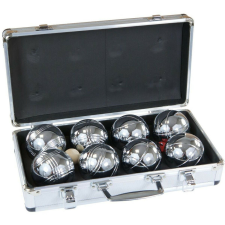 Enero Petanque Set - 8 db-os petanque készlet alumínium dobozban, ezüst sportjáték