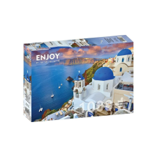 Enjoy 1000 db-os puzzle - Santorini View with Boats, Greece (1086) puzzle, kirakós