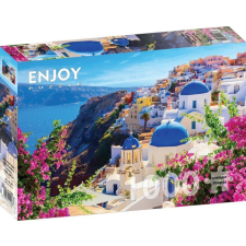 Enjoy 1000 db-os puzzle - Santorini View with Flowers, Greece (1083) puzzle, kirakós