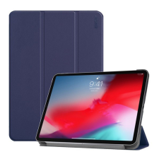 ENKAY tok álló, bőr (aktív FLIP, oldalra nyíló, TRIFOLD asztali tartó funkció, Apple Pen töltés támogatás) SÖTÉTKÉK [Apple IPAD Pro 11 ... tablet tok